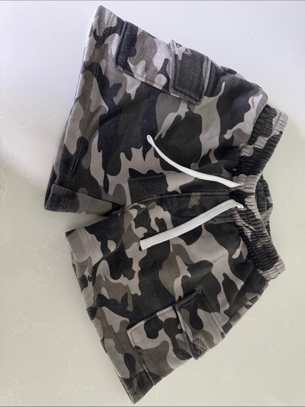 Little Bipsy Gray & Black Camo Cargo Shorts